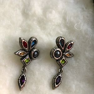 Patricia Locke Signed Earrings Swarovski Crystals